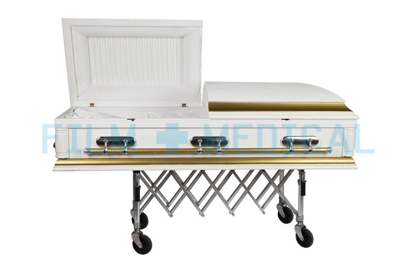 Coffin White and Gold with Plush Lining (coffin only)